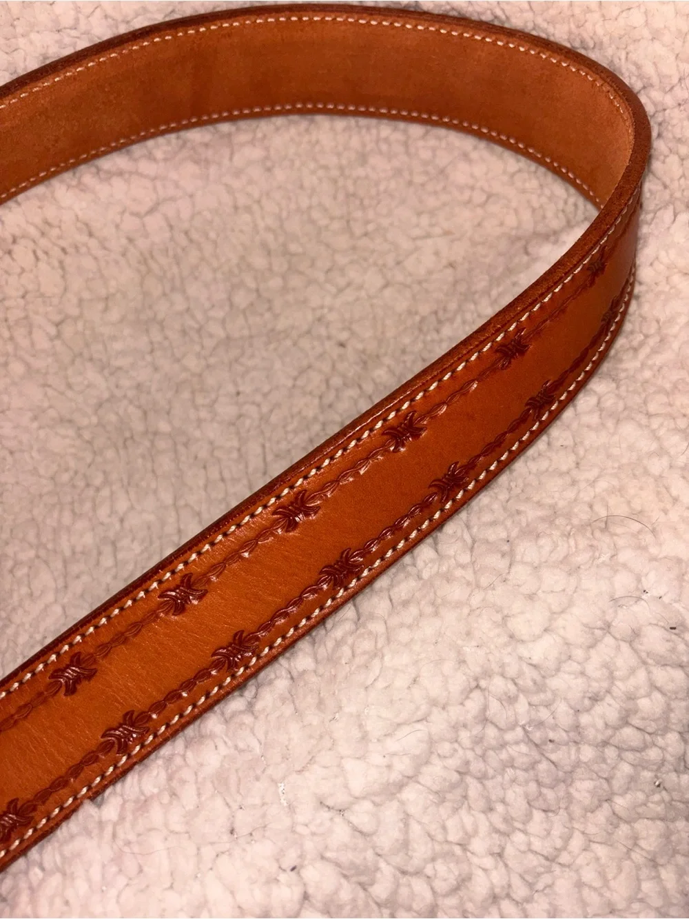 Nocona Eagle Western Leather Belt Tan 42 USA Removable Buckle
